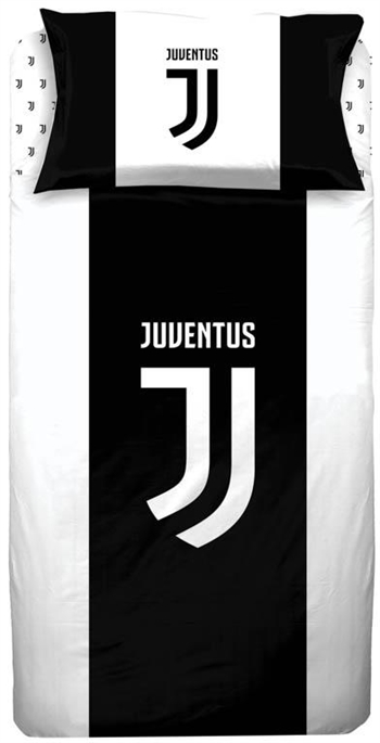 Sengetøj 140x200 cm - Juventus fodbold sengetøj - 2 i 1 sengesæt - Sengelinned i 100% bomuld
